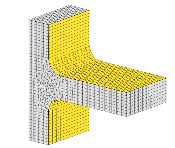 Design regions of a fillet. Each design region allows for expansion or contraction during the shape optimization.