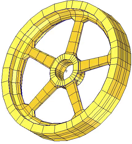 Animation of a shape optimization of a pulley.