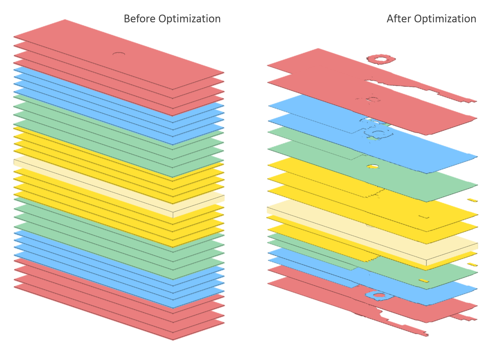A web browser is used to tailor ply shapes and perform ply number optimization.