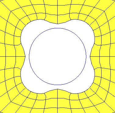 Shape change with 4 design regions